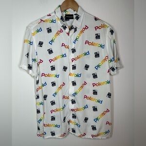 Polaroid‎ Camera Rainbow Logo Button Down Shirt Small